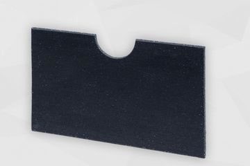 Schwarze Schwerfolienplatte stehend